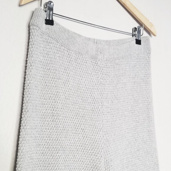 Free People Beach Hailee Knit High Rise Cropped Wide Leg Pants Light Gray Size L - Picture 7 of 15